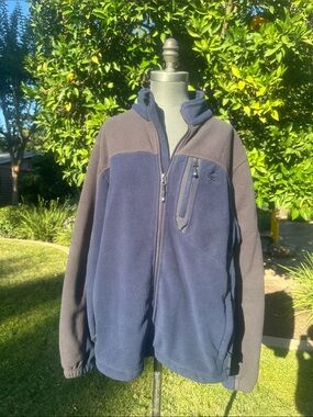 Men's Full-Zip Fleece Jacket in Navy and Charcoal
